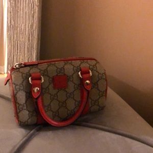 Kids authentic Red&brown Gucci purse